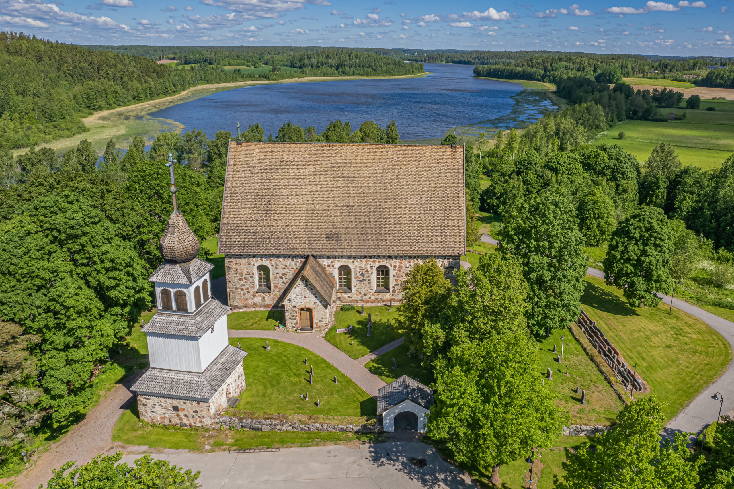 Aerial shot of St. Catherine's Church